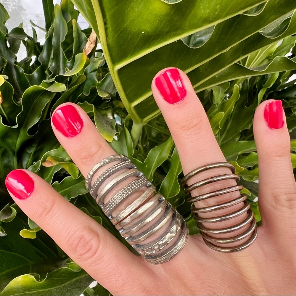 Two Bronze Cage Armor Buckle Rings